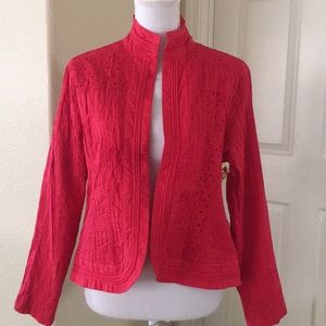 NWT Chico’s red jacket blazer size 2